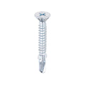 TIMCO Metal Construction Timber to Light Section Screws, Countersunk, Wing-Tip, Self-Drilling, Bi-Metal, Exterior, Silver Organic, 4.8 x 38