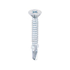 TIMCO Metal Construction Timber to Light Section Screws, Countersunk, Wing-Tip, Self-Drilling, Bi-Metal, Exterior, Silver Organic, 4.8 x 38