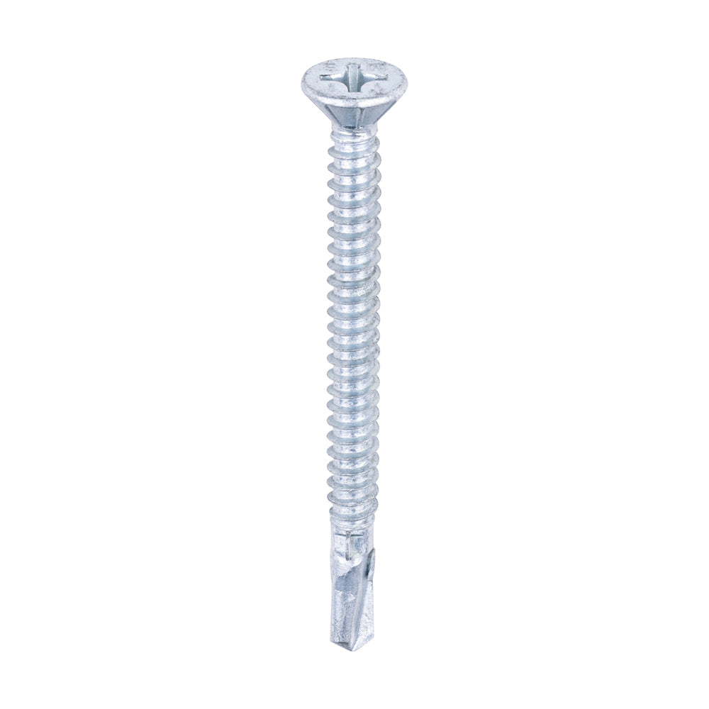 TIMCO Metal Construction Timber to Light Section Screws, Countersunk, Wing-Tip, Self-Drilling, Bi-Metal, Exterior, Silver Organic, 5.5 x 65