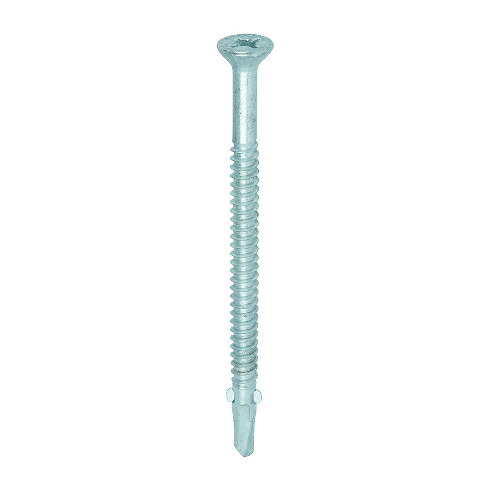 TIMCO Metal Construction Timber to Light Section Screws, Countersunk, Wing-Tip, Self-Drilling, Bi-Metal, Exterior, Silver Organic, 5.5 x 85
