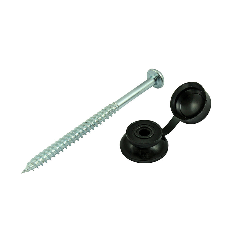 TIMCO Corrugated Sheet Fixings, Black, 10 x 3, Bag of 50