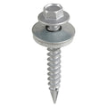 TIMCO Metal Construction Thin Sheet Metal to Timber Screws, Hex, EPDM Washer, Slash Point, Exterior, Silver Organic, 6.3 x 32, Pack of 120