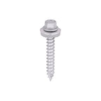 TIMCO Metal Construction Thin Sheet Metal to Timber Screws, Hex, EPDM Washer, Slash Point, Exterior, Silver Organic, 6.3 x 45, Pack of 90