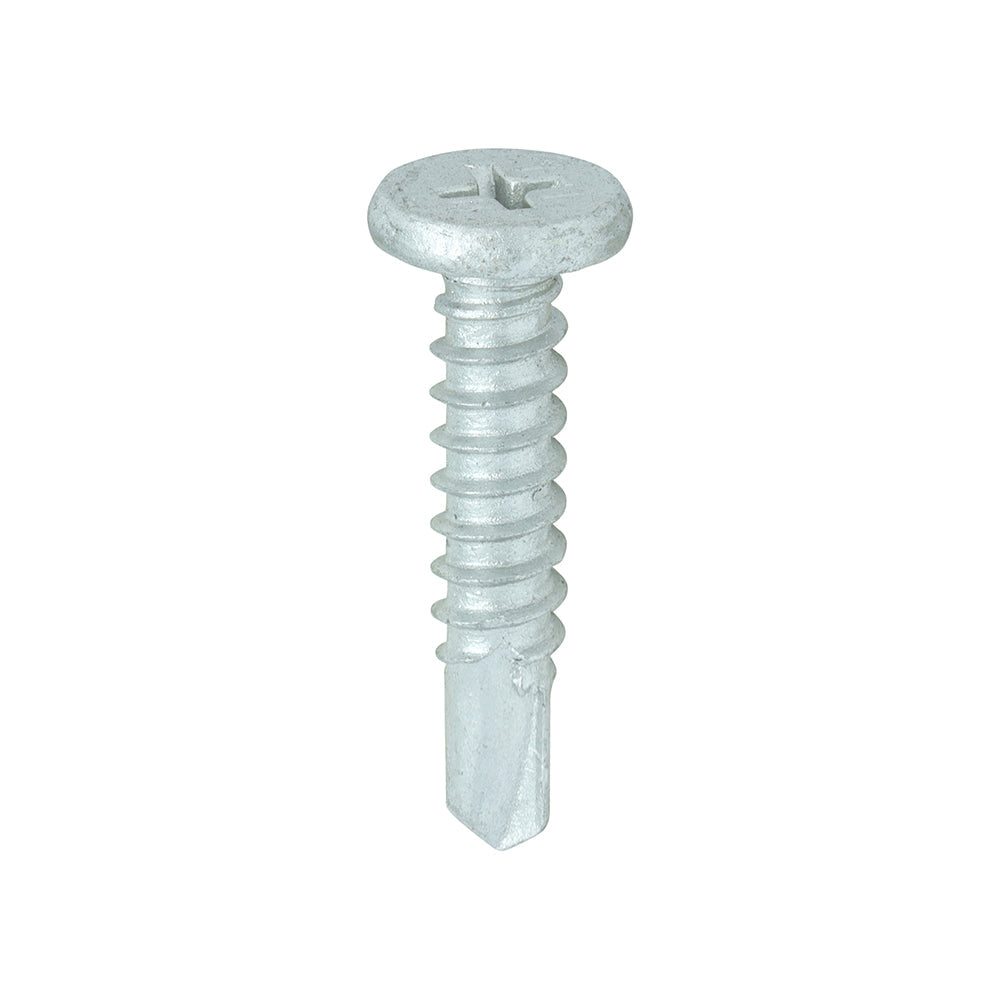 TIMCO Metal Construction Sheet & Framing Screws, PH, Low Profile Pancake, Exterior, Silver Organic, 5.5 x 26, Box of 500