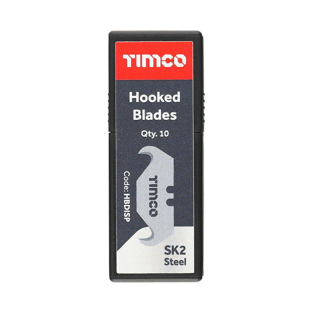 TIMCO Hooked Utility Knife Blades, 51 x 19 x 0.6, Pack of 10