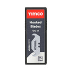 TIMCO Hooked Utility Knife Blades, 51 x 19 x 0.6, Pack of 10