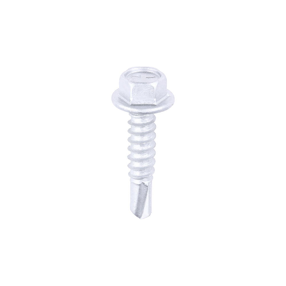 TIMCO Metal Construction Light Section Screws, Hex, Self-Drilling, Exterior, Silver Organic, 5.5 x 25, Pack of 200