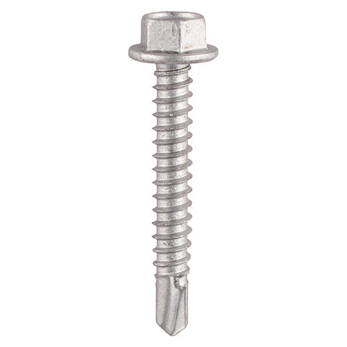 TIMCO Metal Construction Light Section Screws, Hex, Self-Drilling, Exterior, Silver Organic, 5.5 x 38, Pack of 150