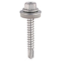 TIMCO Metal Construction Light Section Screws, Hex, EPDM Washer, Self-Drilling, Exterior, Silver Organic, 5.5 x 50, Pack of 85