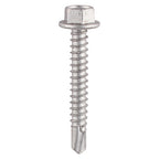 TIMCO Metal Construction Light Section Screws, Hex, Self-Drilling, Exterior, Silver Organic, 5.5 x 70, Pack of 100, L70BB