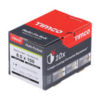 TIMCO Multi-Fix Masonry Bolts, Countersunk, Exterior, Silver, 8.0 x 100/M10, Box of 50