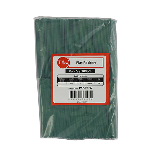 TIMCO Individual Packers, 28mm, 1.0mm, Green, 100 x 28 x 1, Pack of 200